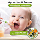 KeaBabies Silicone Food Freezer Trays with Lid, 2oz x 10 Pods Baby Food Storage Containers, Easy Puree Meal Prep, Breast Milk Silicone Freezer Molds, Dishwasher, Microwave Safe, BPA-Free (Sage) by TinyTreasures Baby Boutique