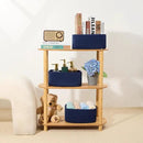 Small Storage Baskets for Organizing | Closet Organizer Bins | Shelf Toy Basket | Woven Rope Baskets | Cube Decorative Box | Shallow Basket | 11.5x7.5x4.7” | 4 Packs Navy Blue by CozyNest Decor
