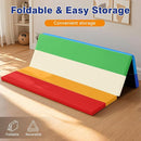 Foam Baby Play Mat: PU Leather Waterproof Kids Playmat - Trifold Floor Mat - Large Play Mat for Playpen Thick Pad Fodable Mattress Soft Toddler Mattress Infant Cushion for Preschool (Rainbow) by TinyTreasures Baby Boutique