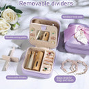 AYGXU Travel Jewelry Box for Women and Girls - Small Case With Initial A-Z - Teacher Gifts by TinyTreasures Baby Boutique