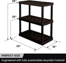 Oskar Storage Shelves - Bathroom Wall Organizer, Kids Room Toys Book Shelf, No Drill Heavy Duty, Kitchen Closet Garage Outdoor 3 Tier Stackable Plastic Shelving Unit by TinyTreasures Baby Boutique
