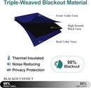 ChrisDowa Grommet Blackout Curtains for Bedroom and Living Room - 2 Panels Set Thermal Insulated Room Darkening Curtains (Navy Blue, 52W x 95L )in by CozyNest Decor