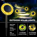 Outdoor Solar Lights, 6 Pack Led Solar Sunflower Lights, Stake/Wall 2-in-1 Waterproof Solar Garden Lights for Yard, Landscape, Fence, Patio, Driveway, Pathway, Backyard Decoration (Warm White) by GreenHaven Gardens