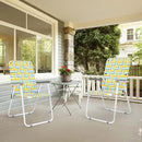 VINGLI Patio Lawn Webbed Folding Chairs Set of 2, Outdoor Beach Chair Portable Dining Chair for Outdoor Yard, Garden (Yellow, Classic) by GreenHaven Gardens