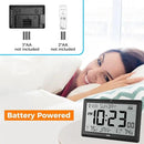 Wall Clock Atomic with Indoor Outdoor Temperature Battery Powered, Easy Reading with 10.5 Inch Large LCD Display, 330FT Range Table Wall Clock with DST, 12/24 Hour for Living Room Kitchen (Black) by CozyNest Decor