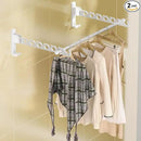 Dr.DJ Wall Mount Coat Hanger Holder White Clothes Drying Organizer Rack Garment Hooks Aluminium Retractable Folding Indoor Wall Mounted Hanger for Laundry Room Bedroom White 2Pack with 80cm Rod by CozyNest Decor