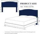 Velvet Upholstered Headboard King/Cal King Size Latest Model Wall Mount, Bed Frame Mount, Featuring High-Density Sponge Padding, Luxury Texture Easy Assembly Comfort and Style-Navy Blue by CozyNest Decor