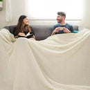 PHF 100% Cotton Waffle Blanket Oversized King 120"x120", Lightweight Breathable Extra Large 10'x10' Summer Blankets for Bed, Giant Big Luxury Aesthetic Woven Bedding for Home Decor, Cannoli Cream by CozyNest Decor
