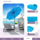 Midtown Umbrellas 10-Year-No-Fade - 8 Ft - UV Proof Cobalt (Blue) Polyester Fabric - Umbrella Outdoor Patio, Auto-Tilt Aluminum Frame Patio Umbrella for Garden, Pool & Deck - Black Pole by GreenHaven Gardens