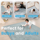 1.3" Thick Baby Play Mat for Floor, 79x118 Large Foam Tummy Time Mat, Padded Support Soft Plush Nursery Rug for Infant Kids Toddler Crawling Kick Activity (Light Grey) by TinyTreasures Baby Boutique