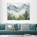 HZOHNAGO Mountain Tapestry Misty Green Forest Mountain Pattern Printed Wall Tapestry Wall Hanging for Bedroom Living Room Dorm 40" W x 30" H by CozyNest Decor