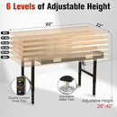 60" Workbench with Drawers, Work Benches for Garage with Strip Light, Adjustable Work Table with Large Pegboard, 2000 LBS Heavy Duty Table with Power Outlet Rubber Wood for Garage, Office by GreenHaven Gardens