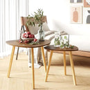 BAMEOS Bamboo Nesting Triangle End Table,Set of 2 Coffee Table Modern Minimalist Side Table for Living Room (Walunt) by CozyNest Decor