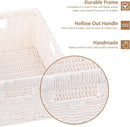 OIAHOMY Wicker Basket, Paper Shelf Basket with Built-in Handles, Rectangular Wicker Storage Bin for Pantry, Shelves, 1 Pack-White by GreenHaven Gardens