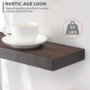 Fun Memories Handcrafted European Pine Floating Shelves Wall Mounted Set of 2 - Natural Rustic Wooden Wall Shelf - Storage Shelf for Living Room Farmhouse - Dark Walnut - 16Inch by CozyNest Decor
