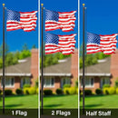 20FT Sectional Super Thick Flag Pole Kit, Heavy Duty 13 Gauge Aluminum in Ground Flagpole with 3x5 American Flag for Residential or Commercial, Black by GreenHaven Gardens