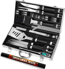 ROMANTICIST 30pcs BBQ Grill Tool Set for Men Dad, Heavy Duty Stainless Steel Grill Utensils Set, Non-Slip Grilling Accessories Kit with Thermometer, Mats in Aluminum Case for Fathers Day Black by GreenHaven Gardens