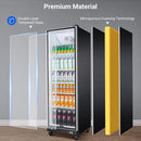 BODEGACOOLER Commercial Beverage Refrigerator Glass Door,18.1 Cu.Ft Commercial Display Merchandiser Fridge,Upright Display Bar Cooler with Soft LED Light,Adjustable Shelves,Aluminum Door,Black by CozyNest Decor