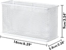 White Magnetic Basket, Magnetic Shelf Pencil Holder for Refrigerator, Wire Mesh Magnetic Bin, Magnetic Organizer Whiteboard Desktop Storage, 6.29"x2.28"x3.54" by CozyNest Decor