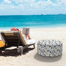 LVTXIII Indoor/Outdoor Inflatable Ottoman, D31 x H14 Inch Large Round Ottoman, All Weather Foot Rest Stool, Portable Footrest for Patio, Garden, Camping and Home - Breeze Leaves Beige by CozyNest Decor
