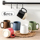 Hasense Ceramic Coffee Mugs Set of 6, 15 oz Large Porcelain Mugs with Handle for Women Men, Colorful Coffee Cups for Latte, Tea, Cappuccino, Microwave & Dishwasher Safe by CozyNest Decor