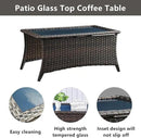 Wicker Outdoor Furniture Patio Furniture Set - 6 Piece Patio Conversation Set with Swivel Rocker Chairs, Rattan Sofa, Ottomans and Coffee Table, Beige Cushion by GreenHaven Gardens
