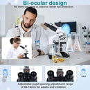 Compound Trinocular Microscope 40X-5000X Magnification, Research Grade Professional Microscope, Two Levels of Mechanical Stage LED Illumination, USB Video Camera with Microscope for Adults by TinyTreasures Baby Boutique