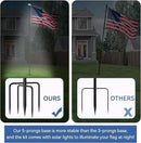 ZMTECH 2 Packs 10 FT Heavy Duty Flag Pole in Ground with Solar Light, Flag Pole Holder for Outside House with Solar Light and 5 Pronges Base, Flag Pole Kit for Outdoor Garden Decor(Without Flag) by GreenHaven Gardens