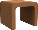 Modern Channel Rust Velvet Foot Stools Ottoman Home Décor, Soft Ottoman Foot Rest Chair for Bedroom and Living Room, Vanity Chair and Stool in Dressing Area, and Lounge by CozyNest Decor
