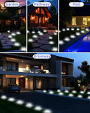 Solar Ground Lights Outdoor 12 Pack Waterproof Upgraded Flat Solar Garden Lights with 4 Side Light Stainless Steel Solar Powered Disc Light for Walkway Pathway Landscape Lawn Yard - Cool White by CozyNest Decor