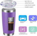 VEGOND 20oz Tumbler with Lid and Straw Stainless Steel Tumbler Cup Vacuum Insulated Double Wall Travel Coffee Mug Powder Coated Coffee Cup(Purple 1 Pack) by TinyTreasures Baby Boutique