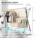 URYAN 63 Inches Clothes Drying Rack, Heavy Duty Stainless Steel Laundry Drying Rack Folding Indoor Outdoor, Portable Drying Rack Clothing, Free-Standing Laundry Stand with 20 Windproof Hooks by CozyNest Decor