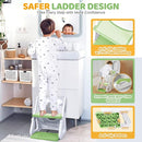 Orzbow 2-IN-1 Potty Training Seat with Step Stool, Height Adjustable Toilet Seat for Toddler, Potty Training with Splash Guard for Kids Boys Girls, Stability Ladder and Anti-Slip Pad, Green by TinyTreasures Baby Boutique