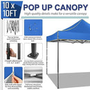 COBIZI 10x10 Heavy Duty Pop up Canopy with 4 Removable Sidewalls, Canopy Tent with Portable Bag, Ez Pop up Tent Commercial Gazebo Waterproof Sunshade for All Weather Party Camp Stall Patio by GreenHaven Gardens