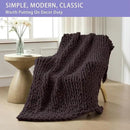 Bigacogo Chunky Knit Throw Blanket for Couch, 51x63 inches, 100% Hand Knitted with Thick Jumbo Chenille Yarn, Cozy Soft Large Rope Knot Cable Crochet Blankets for Sofa Bed Living Room, Chocolate by CozyNest Decor