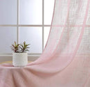 MIUCO Semi Sheer Curtains Poly Linen Textured Solid Grommet Curtains 63 Inches Long for Living Room 2 Panels (2 x 37 Wide x 63" Long) Pink by CozyNest Decor