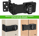 1 Pack Password Rotary Hasp Locks, Collapsible Solid 304 Stainless Steel File Cabinet Lock Desk Drawer Lock, for 90 Degree and 180 Degree Drawers, Dabinets, Doors, Flip Barn Door, Outdoor (Black) by TinyTreasures Baby Boutique