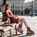 2PM SPORTS Vinal Girls Adjustable Flashing Inline Skates, All Wheels Light Up, Fun Illuminating Skates for Kids Men Adult Women and Boys by TinyTreasures Baby Boutique