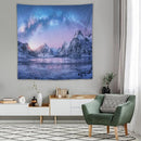 HZOHNAGO Mountain Tapestry Aurora Snow Mountain Sunset Pattern Printed Wall Tapestry Wall Hanging for Bedroom Living Room Dorm 60" W x 60" H by CozyNest Decor