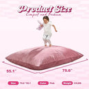 Hobestluk 3 in 1 Bean Bag Chair Giant Bean Bag Chairs for Adults with Velvet Cover Convertible Bean Bag Floor Cushion with Machine Washable Cover for Living Room (Velvet Pink) by CozyNest Decor