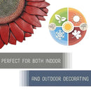 NAT & Jules Sunflower Shaped Dimensional Indoor Outdoor 12 inch Cast Resin Decorative Garden Stepping Stone, Patio, Walkway Sculpture Yard Art, Red by CozyNest Decor