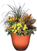 Classic Home and Garden Honeysuckle Resin Flower Pot Planter, Orange Ember, 15" by GreenHaven Gardens