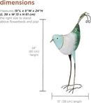 Alpine Corporation MCC702 Head-Down Metal Bird Outdoor Statue, Animal Décor for Patio, Lawn & Garden, 24" H, Blue and White by CozyNest Decor