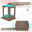 Adirondack Square Outdoor Side Table,2-Tier Storage Patio Side Table, HDPE End Tables for Backyard Pool Porch Garden Lawna Cafe by GreenHaven Gardens