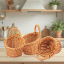 8 Pack 5.5 x 4.3 inch Woven Hanging Fruit Basket, Wall Hanging Wicker Baskets, Wall fruit Wicker Basket for Kitchen, Planter, Vegetable & Fruit, Boho Home Decor by GreenHaven Gardens