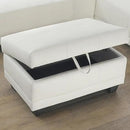 Ottoman Rectangular Storage Ottoman Bench, Faux Leather Footrest, Coffee Table, Stool Footstool with Hinged Lid for Living Room, Bedroom, Entryway, White, 33"x21"x17.5" by CozyNest Decor