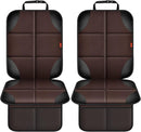 Car Seat Protector 2 Pack Car Seat Cushion Mat Thickest Padding,Waterproof 600D Fabric Car Seat Covers for Non-Slip Backing Mesh Pockets for Baby and Pet (Brown, 2 Pack) by TinyTreasures Baby Boutique