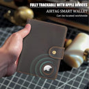 Polare Luxury RFID Blocking Leather Passport Holder Travel Wallet For Men and Women (Dark Brown with AirTag Slot(Snap Version)) by TinyTreasures Baby Boutique