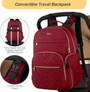 MOMUVO Diaper Backpack for Women Large Capacity with Insulated Pockets Diaper Bags For Baby,Burgundy by TinyTreasures Baby Boutique