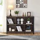 FATORRI Rustic 6 Cube Storage Organizer with Shelf, Wood and Metal Cubby Bookcase, Industrial Horizontal Bookshelf for Living Room, Home Office (Walnut Brown, 47 Inch) by CozyNest Decor